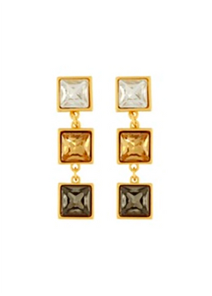 3 Stone Post Earring