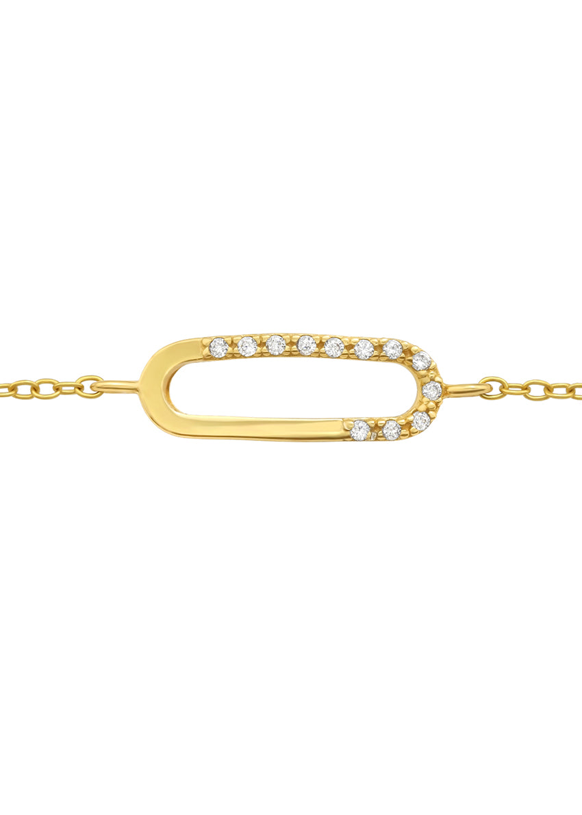 Gold-Plated Oval Silver Bracelet