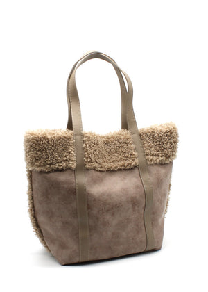 Beige tote bag