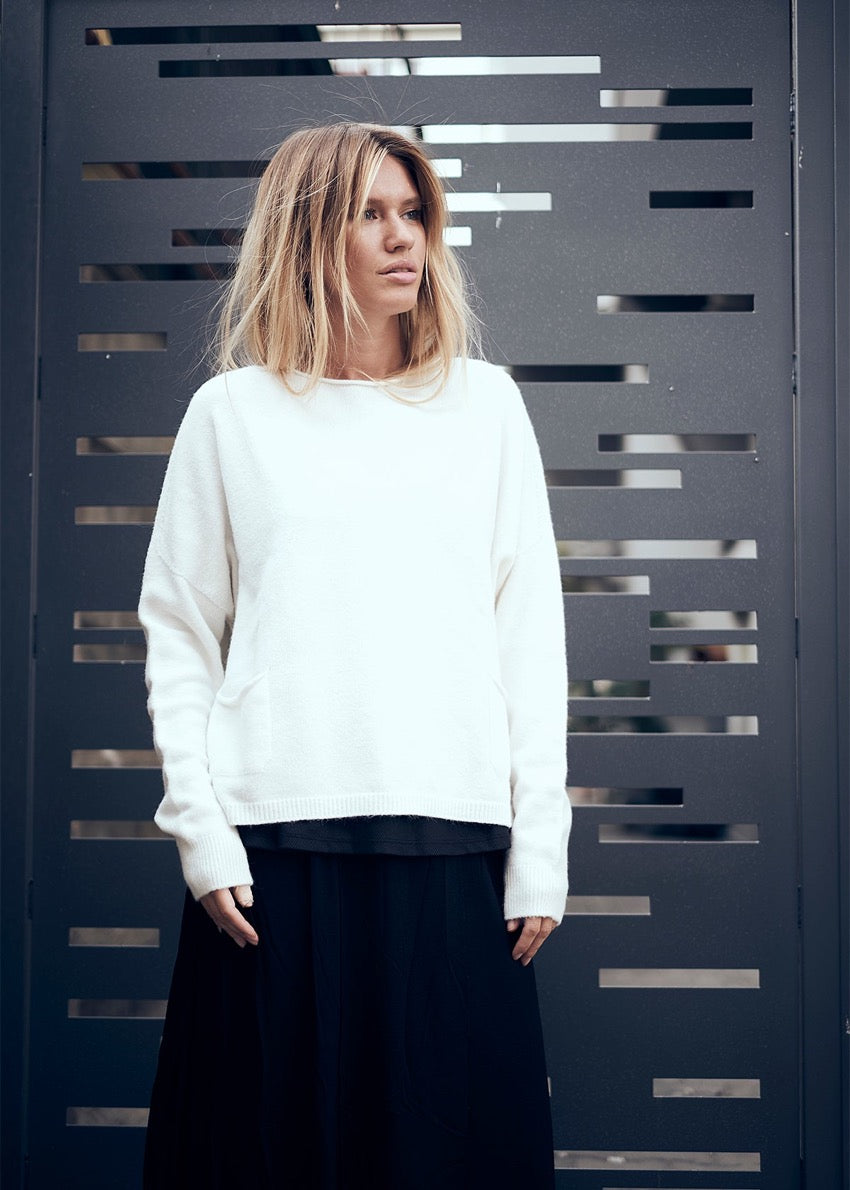 Aloe Vera Sweater Pockets White Rogue8