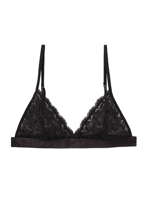 Lace Triangle Bra Black